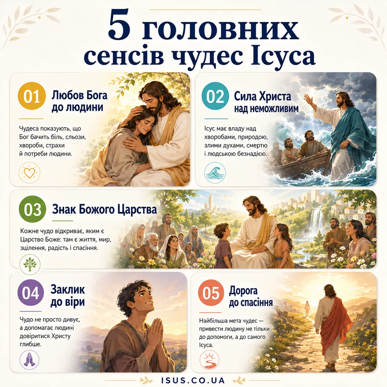 5 golovnykh sensiv chudes Isusa