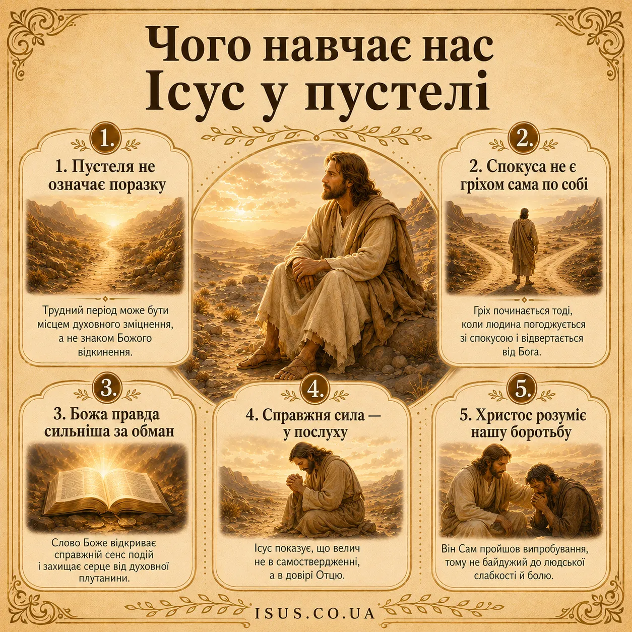 chogo navchaye Isus v pusteli