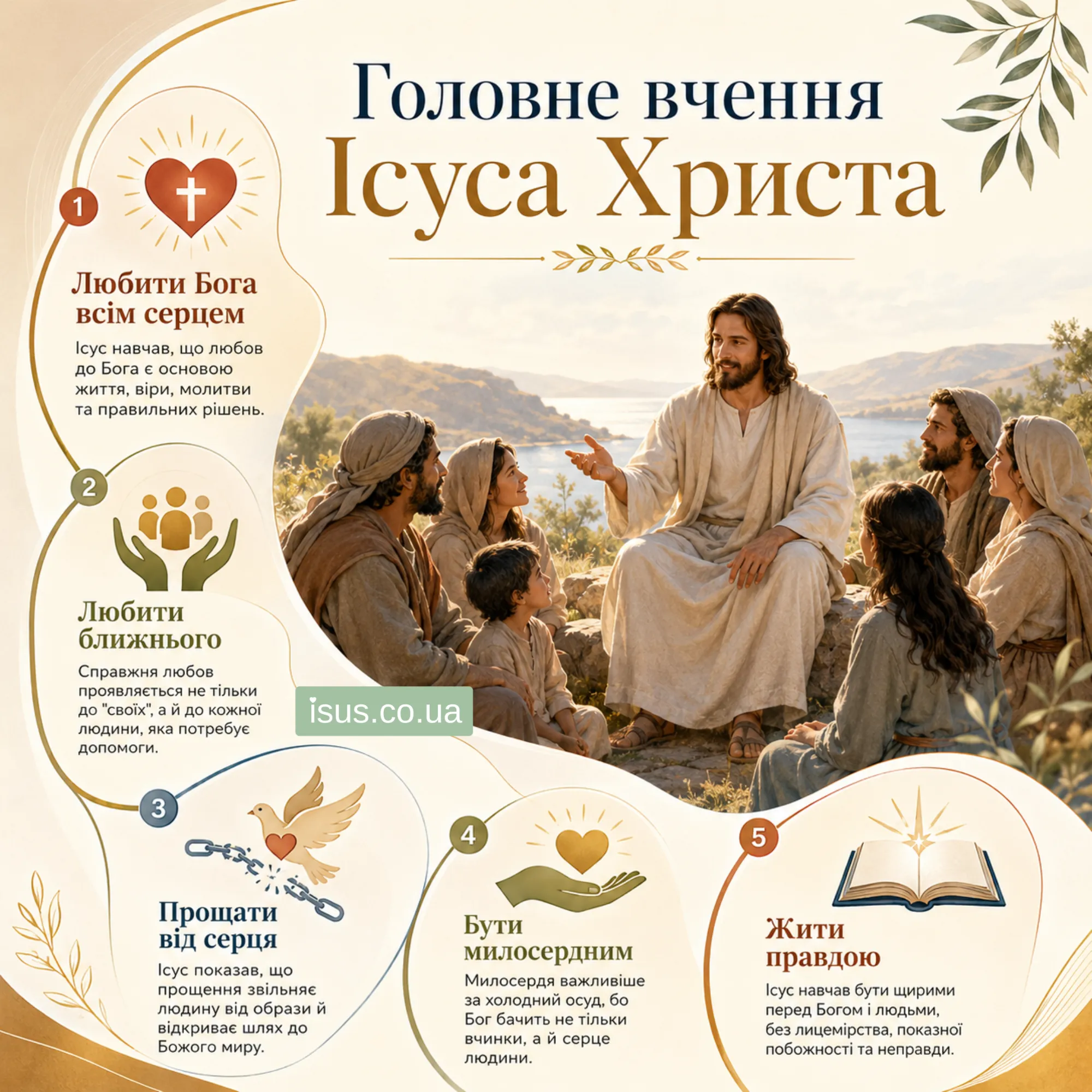 Чого навчав Ісус Христос: шлях любові, віри і нового життя 1 golovne vchennya isusa result