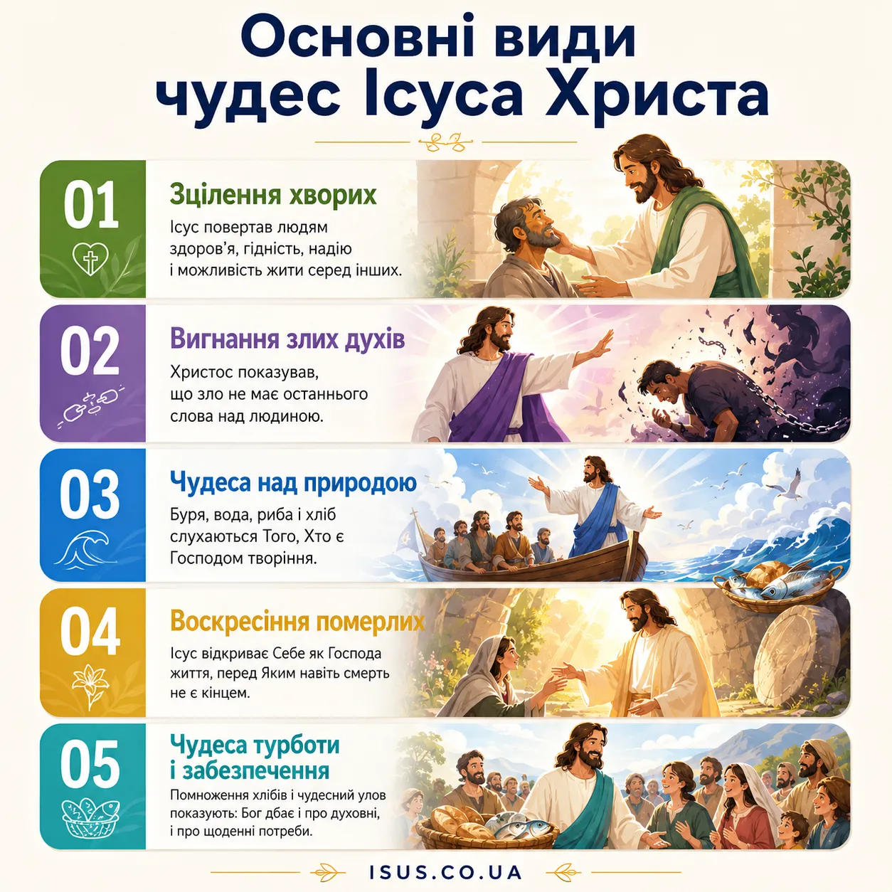 osnovni vydy chudes Isusa