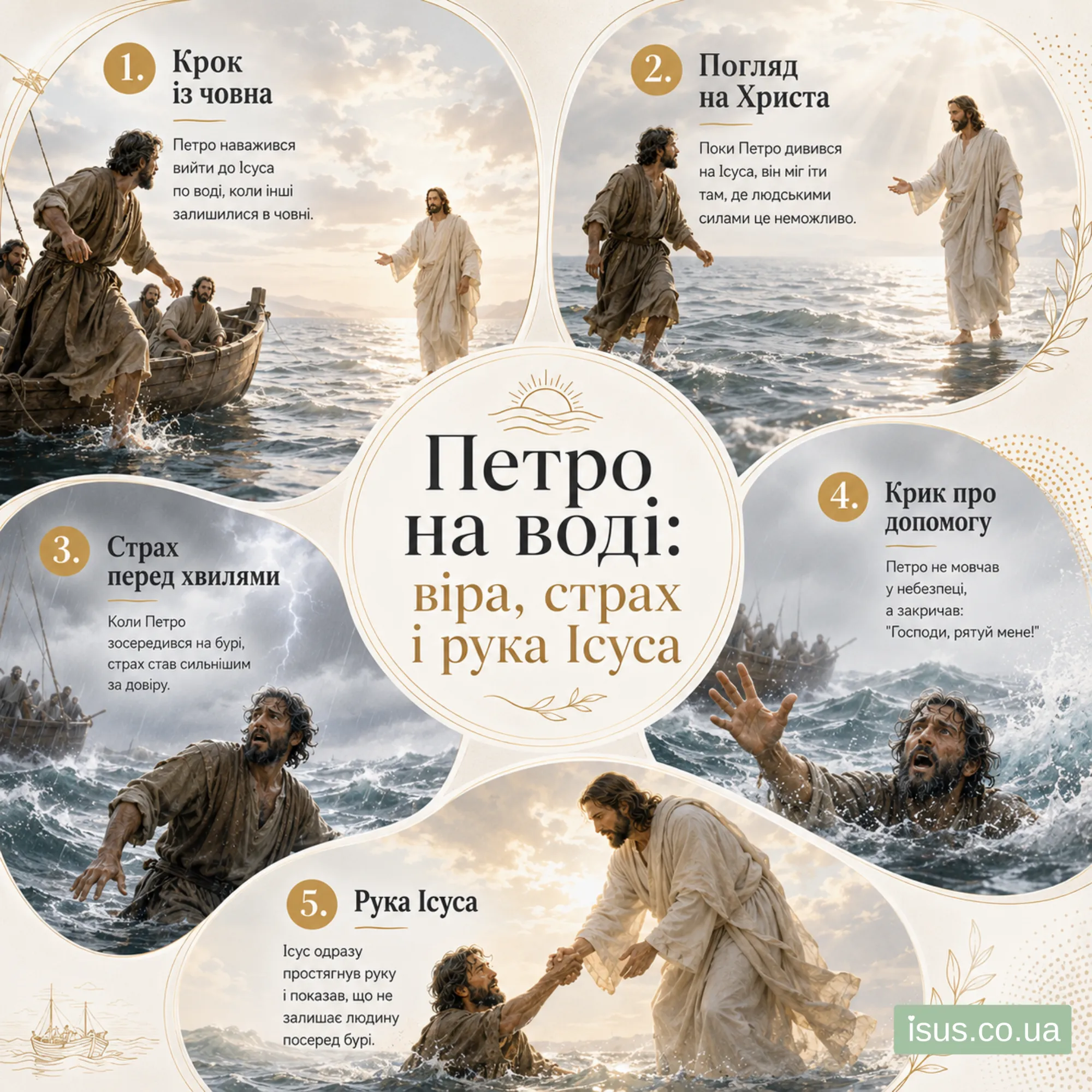 Ісус і Петро: історія дружби, віри, падіння і відновлення 4 Petro na vodi vira strakh i ruka Isusa result
