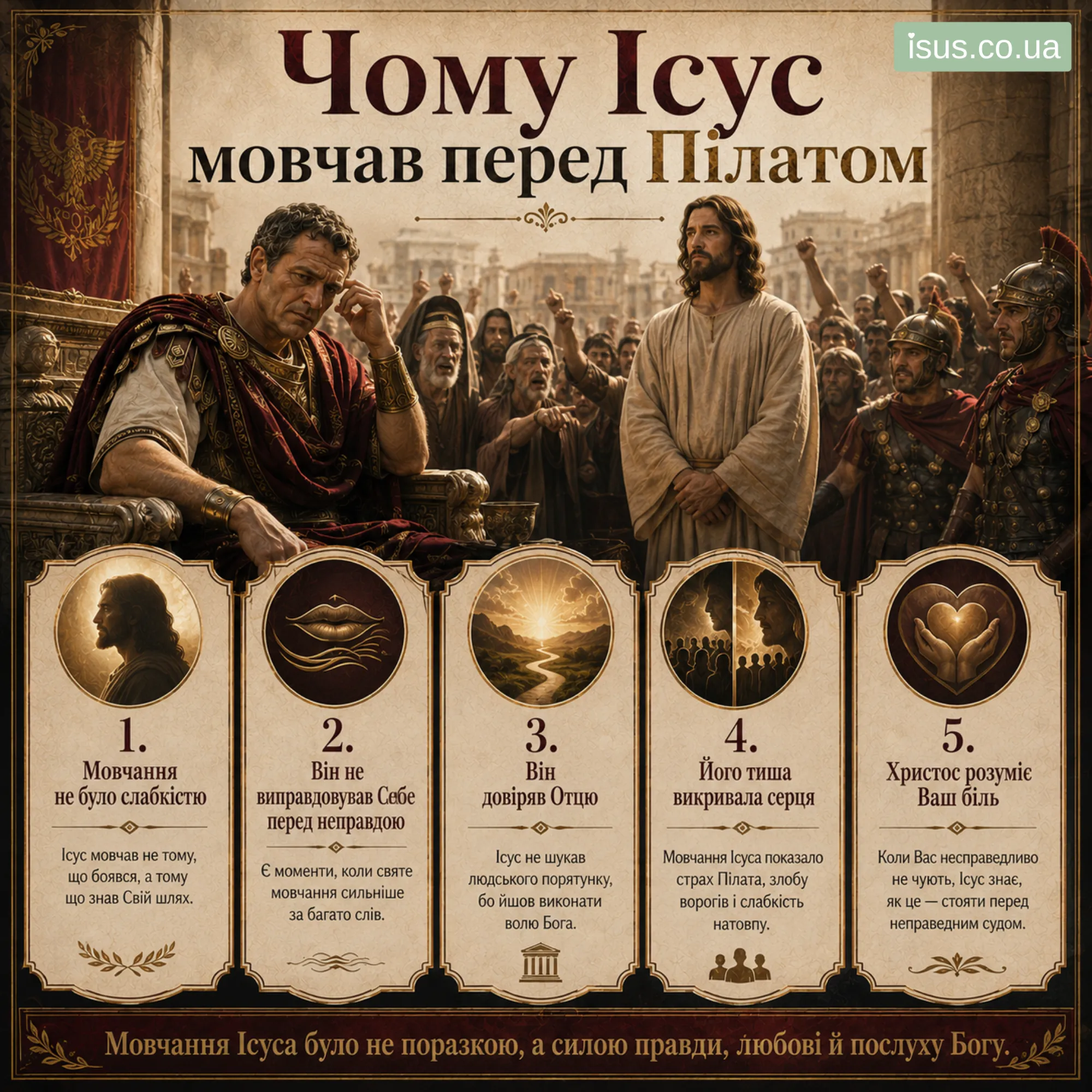chomu Isus movchav pered Pilatom result